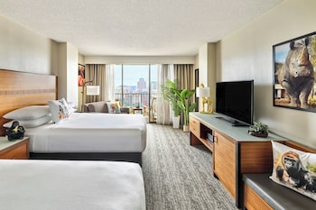 Room, 2 Double Beds, Balcony (View)