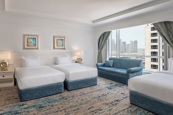 Tower Family Room, Larger Guest room, 2 Twin, Partial sea view